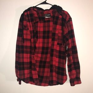 Red flannel with Hoodie